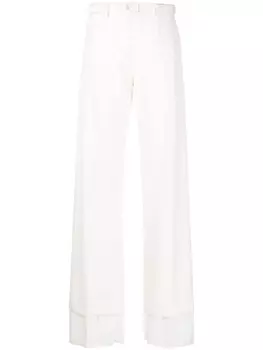 MM6 Maison Margiela расклешенные брюки с завышенной талией, белый