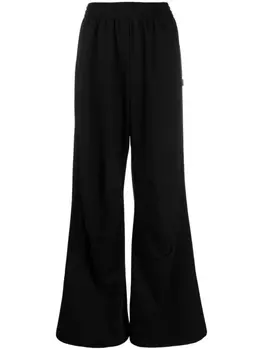 MM6 Maison Margiela расклешенные брюки с завышенной талией, черный