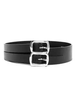 MM6 Maison Margiela ремень с двойной пряжкой, черный