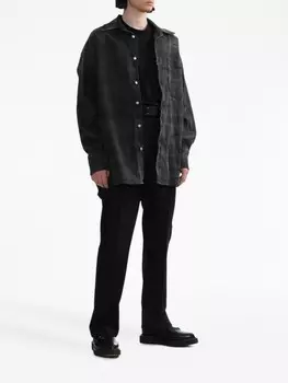 MM6 Maison Margiela рубашка с длинными рукавами и жатым эффектом, черный