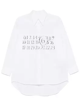 MM6 Maison Margiela рубашка с логотипом, белый
