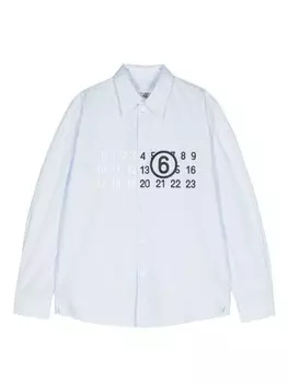 MM6 Maison Margiela рубашка с мотивом чисел, синий