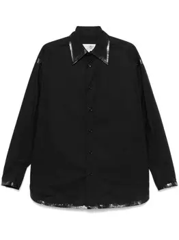 MM6 Maison Margiela рубашка с отделкой из покрытия, черный