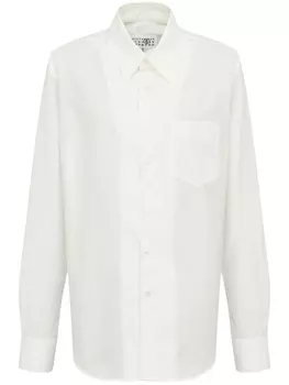 MM6 Maison Margiela рубашка с разрезами, белый