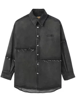 MM6 Maison Margiela рубашка с вышивкой, серый