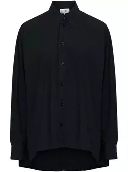 MM6 Maison Margiela рубашка с заостренным воротником, черный
