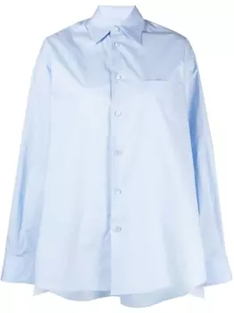 MM6 Maison Margiela рубашка со вставками в тонкую полоску, синий