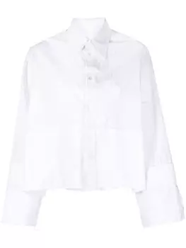 MM6 Maison Margiela рубашка со вставками в тонкую полоску, белый