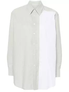 MM6 Maison Margiela рубашка в полоску, зеленый