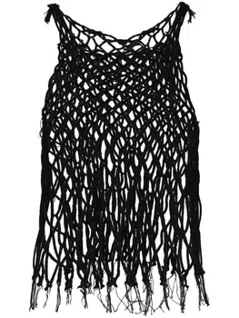 MM6 Maison Margiela сетчатый топ без рукавов, черный