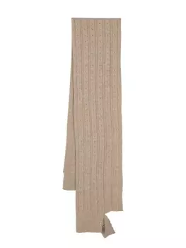 MM6 Maison Margiela шарф из смесовой шерсти с логотипом, нейтральный цвет