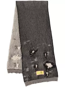 MM6 Maison Margiela шарф в рубчик с принтом Numbers, черный
