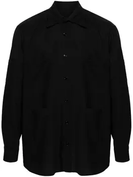 MM6 Maison Margiela шерстяная рубашка с карманами, черный