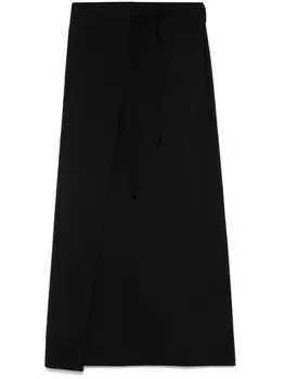 MM6 Maison Margiela шерстяная юбка с запахом, черный