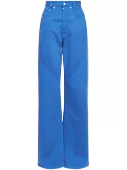 MM6 Maison Margiela широкие брюки средней посадки, синий