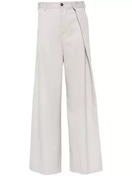 MM6 Maison Margiela широкие брюки строгого кроя, нейтральный цвет