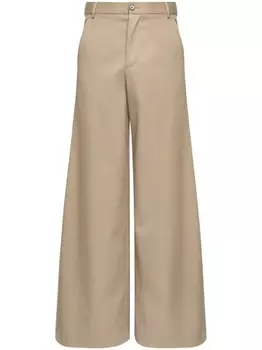 MM6 Maison Margiela широкие брюки строгого кроя, нейтральный цвет