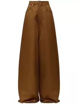 MM6 Maison Margiela широкие джинсы с декоративной строчкой, коричневый