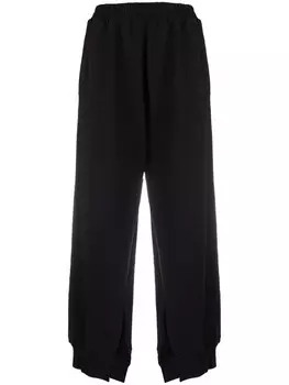 MM6 Maison Margiela спортивные брюки с боковыми разрезами, черный