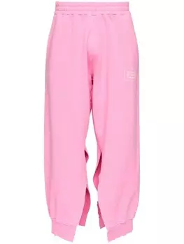 MM6 Maison Margiela спортивные брюки свободного кроя с разрезами, розовый