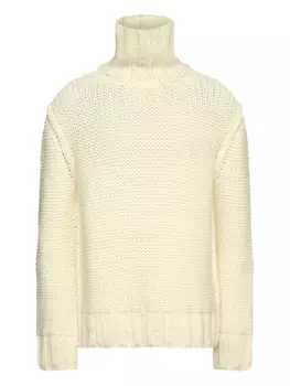 MM6 Maison Margiela свитер крупной вязки с высоким воротником, нейтральный