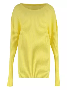 MM6 Maison Margiela свитер в рубчик, желтый