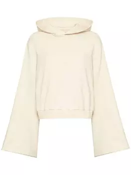 MM6 Maison Margiela толстовка с капюшоном и открытыми плечами, нейтральный цвет