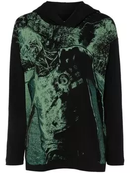 MM6 Maison Margiela толстовка с капюшоном с цифровым мотивом, черный