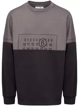 MM6 Maison Margiela толстовка с круглым вырезом и принтом в виде цифр, черный