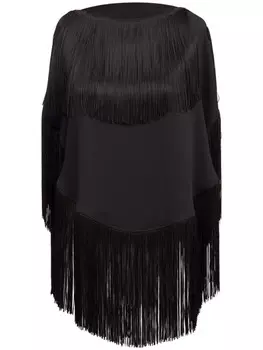 MM6 Maison Margiela топ с бахромой, черный