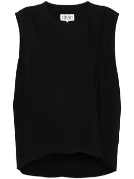 MM6 Maison Margiela топ с декоративной строчкой, черный