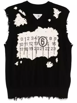 MM6 Maison Margiela топ с логотипом, черный