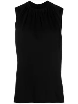 MM6 Maison Margiela топ с присборенным воротником, черный
