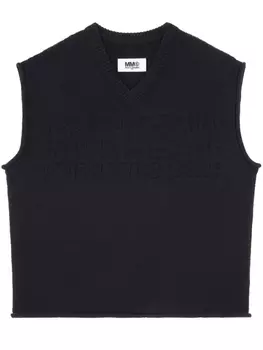 MM6 Maison Margiela топ с V-образным вырезом, черный