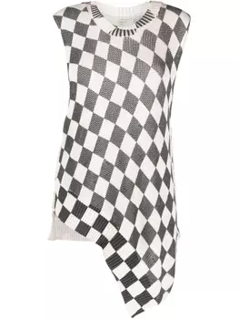 MM6 Maison Margiela топ в клетку, белый