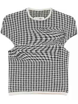 MM6 Maison Margiela топ в клетку, черный