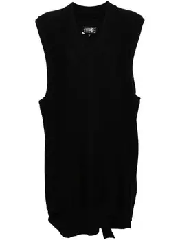 MM6 Maison Margiela трикотажное мини-платье без рукавов, черный