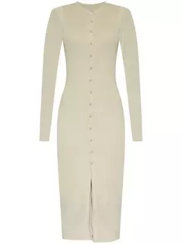 MM6 Maison Margiela трикотажное платье миди, серый