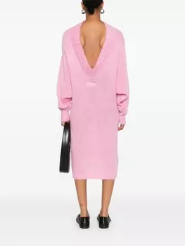 MM6 Maison Margiela трикотажное платье миди, розовый