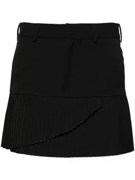 MM6 Maison Margiela твиловая юбка мини со складками, черный