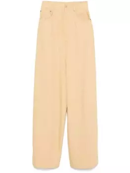 MM6 Maison Margiela твиловые брюки, коричневый