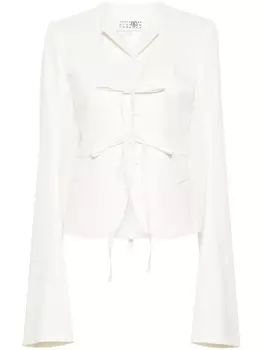 MM6 Maison Margiela твиловый блейзер с удлиненными рукавами, белый