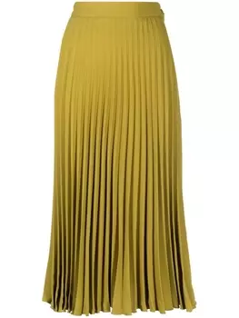 MM6 Maison Margiela юбка А-силуэта со складками, зеленый