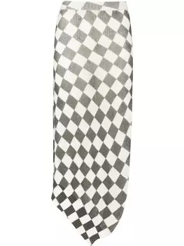 MM6 Maison Margiela юбка асимметричного кроя в клетку, серый