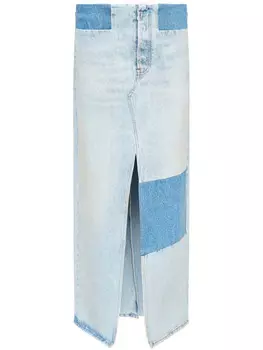 MM6 Maison Margiela юбка из денима в стиле пэчворк, синий