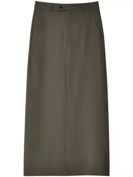 MM6 Maison Margiela юбка макси из вирджинской шерсти, коричневый