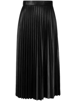 MM6 Maison Margiela юбка миди из искусственной кожи, черный