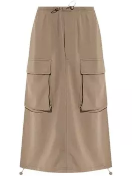 MM6 Maison Margiela юбка миди с завязками на талии и карманами-карго, коричневый