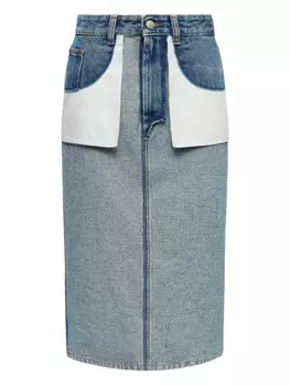 MM6 Maison Margiela юбка миди, синий