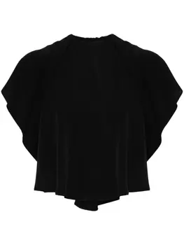 MM6 Maison Margiela укороченная футболка со сборками, черный